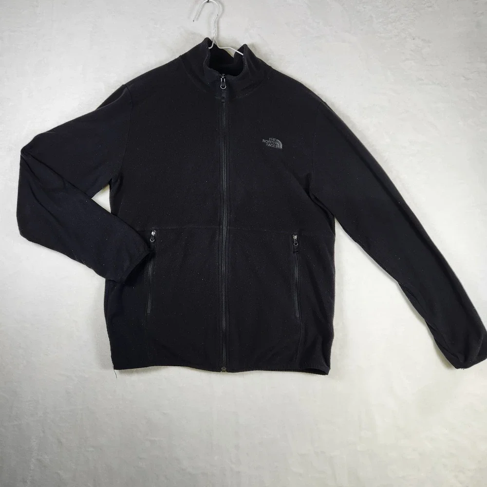 The North Face Mens M Black Fleece Jacket Full Zip Outdoor Hiking Lightweight